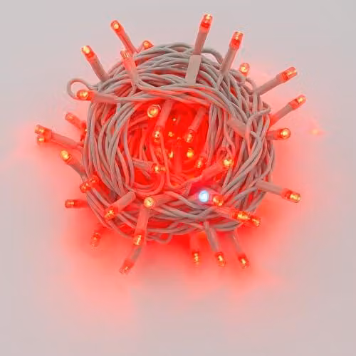 Catena luminosa a LED, 100 LED, 10 metri, colore rosso, grado di protezione IP65, espandibile