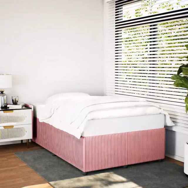 Giroletto vidaXL in Velluto Rosa con Listelli in Legno L/P/H: 120 x 200 cm – 1