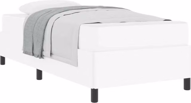 Letto singolo | Letto per adulti | Struttura del letto con materasso Bianco 100 x 200 cm Tessuto