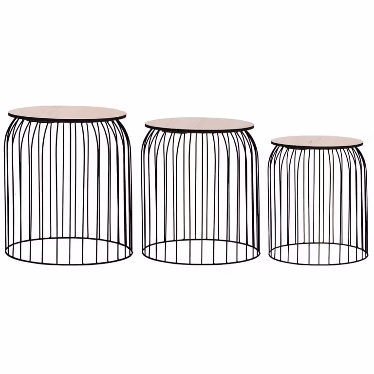 Maison Exclusive - Tavolini da salotto, set da 3 pezzi, nero