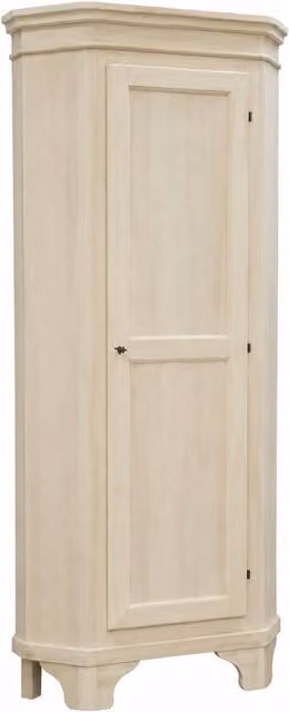 Mobile angolo cantonale classico in legno grezzo con 1 porta Mobili 2G L/P/H: 58 x 58 x 198 cm