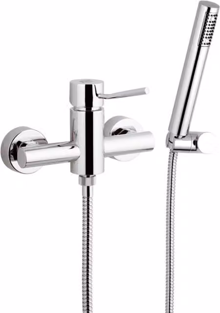 Rubinetto esterno per doccia con doccia duplex serie minimal Remer in ottone cromato argento