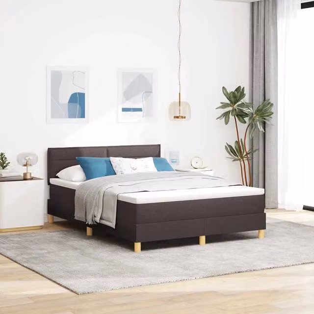Letto ibrido con struttura imbottita vidaXL in tessuto marrone L: 160 cm, P: 200 cm, H: 280 cm