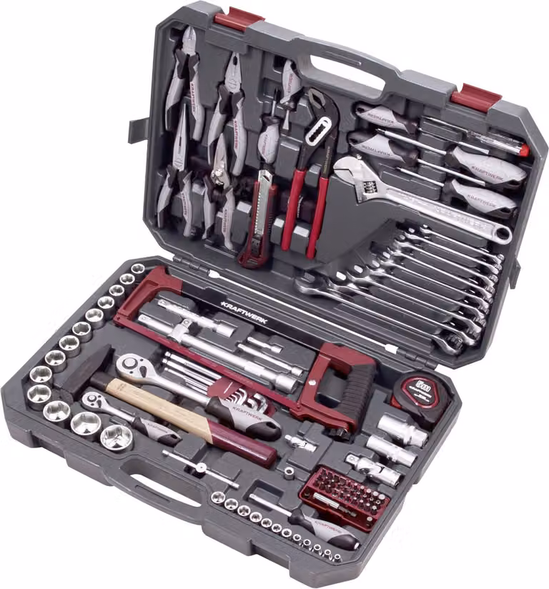 KRAFTWERK KRA 204.105.600 Set di chiavi a bussola, LINEA BASE, 1/4"+1/2", 115 pezzi.