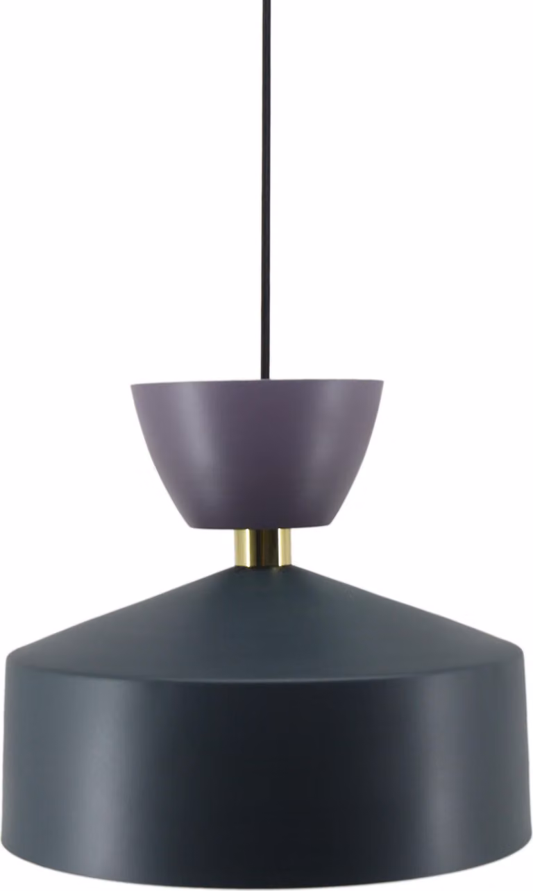Lampada a sospensione Padiro, 35 x 35 x 30 cm, blu, in ferro, con paralume multistrato in metallo