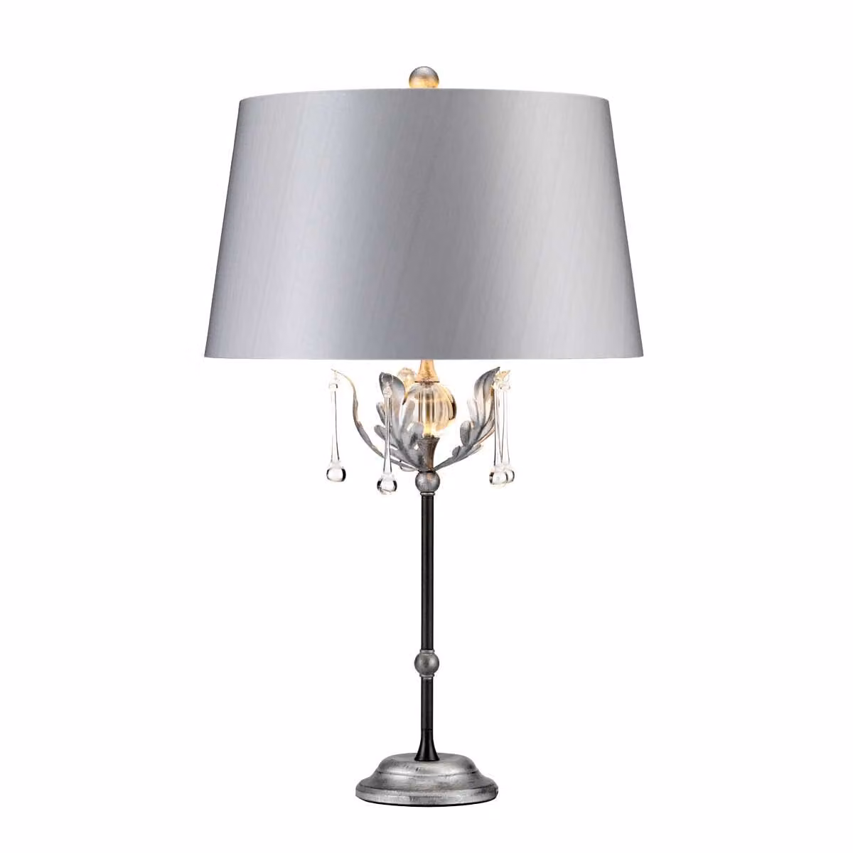 Lampada da tavolo con paralume Amarilli argento-nero 1xE27x60W in tessuto, dimensioni: 72x43x19 cm, IP20, Elstead