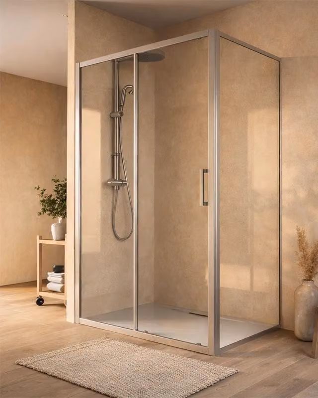 Box doccia 70x140 Marsiglia un anta scorrevole reversibile trasparente H 195 cromo