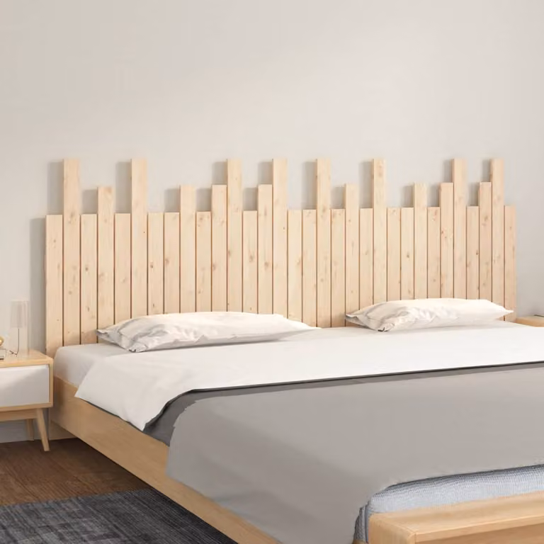 Testiera da parete vidaXL in legno massello di pino, L: 204 cm, H: 80 cm, P: 3 cm