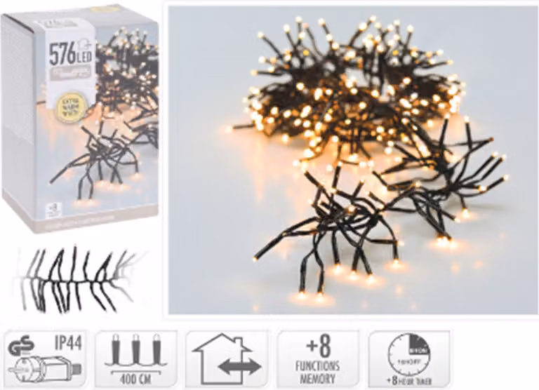 Illuminazione a grappolo/illuminazione natalizia 567 LED - Bianco extra caldo - 4 metri