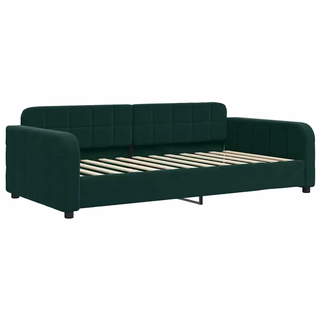 Letto da giorno verde vidaXL con struttura in metallo e legno e telaio imbottito – 2