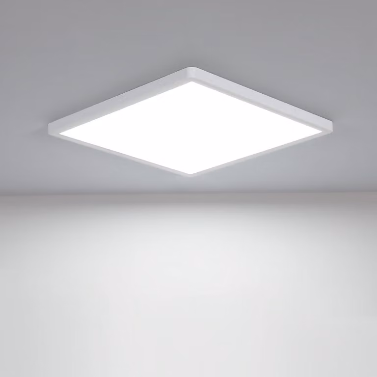 Lampada a soffitto LED Osairous, diametro 50 cm, 42W, design piatto e rotondo, grado di protezione IP44 (resistente all'acqua), temperatura di colore 6500K, luminosità 4800LM, luce bianca, ideale per soggiorno, camera da letto, bagno, cucina, corridoio. M