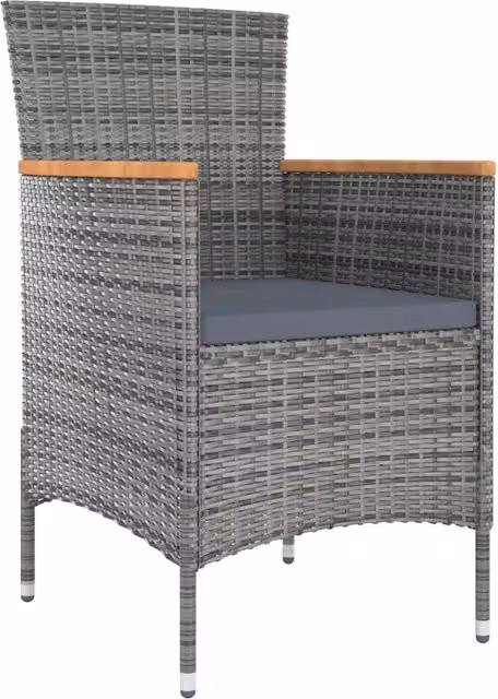 Sedie da Pranzo da Giardino 4 pz | Sedie da Esterno in Polyrattan Grigio