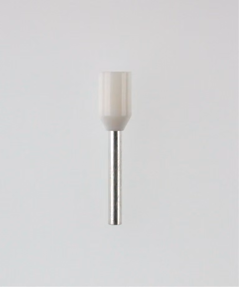Capicorda DIN 46228 parte 4 isolati, misura L, codifica colore DIN sezione 0,5 mm² bianco - 1 pezzo