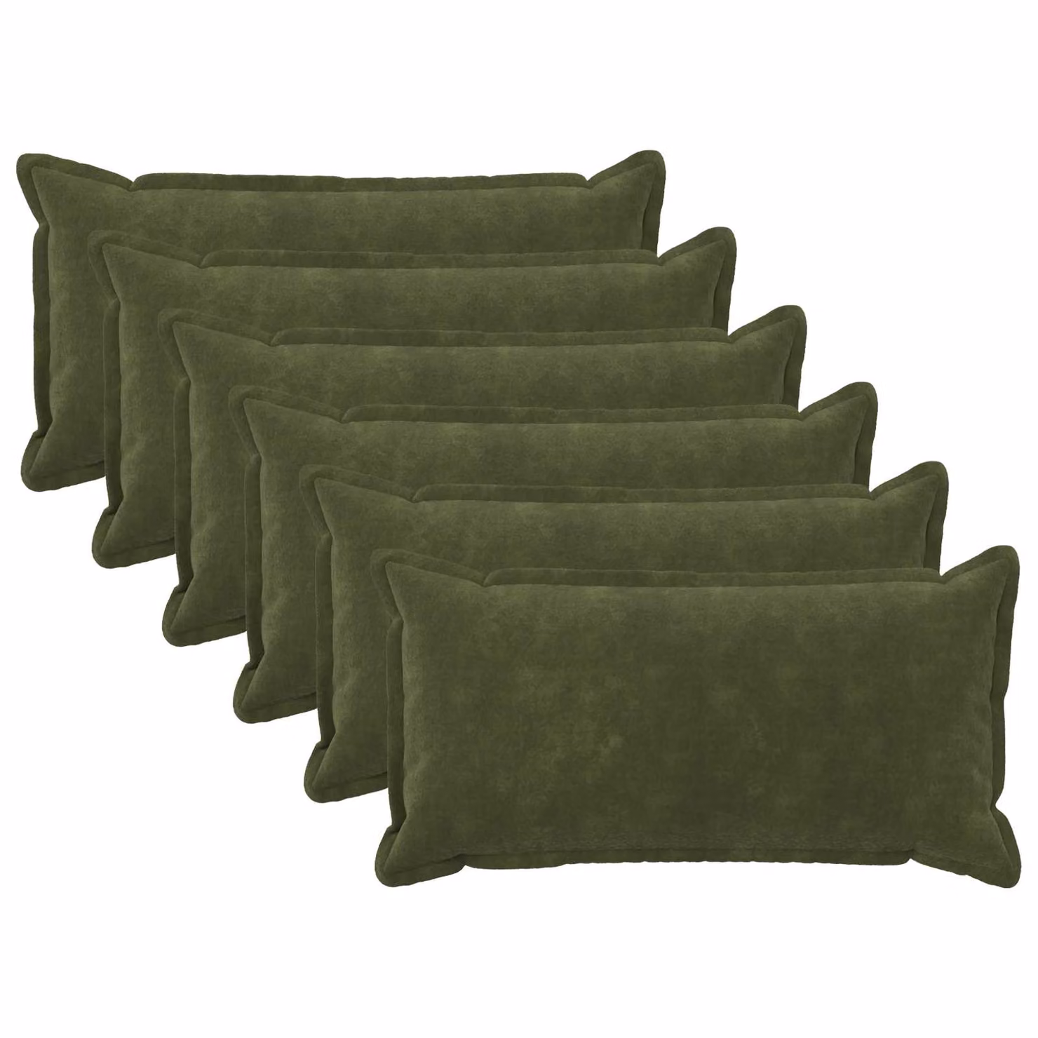 Set di 6 federe vidaXL HOUTEN in microfibra verde, L 70 cm x P 40 cm