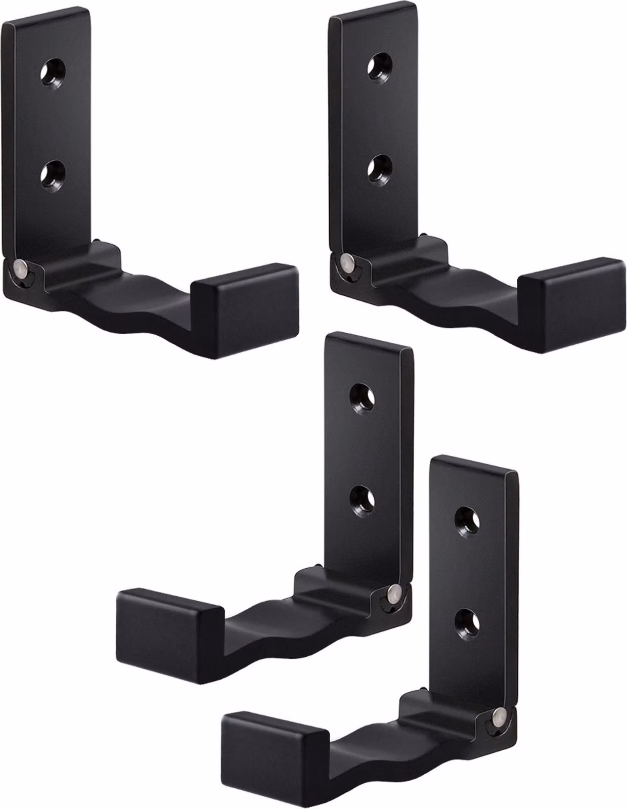 set di 4 ganci pieghevoli multifunzionali | ganci da parete pieghevoli | gancio per asciugamani da parete a 90° gradi | supporto per cuffie - colore [nero] - gancio per cappotto in lega di alluminio | gancio per armadio | gancio per asciugamani da parete