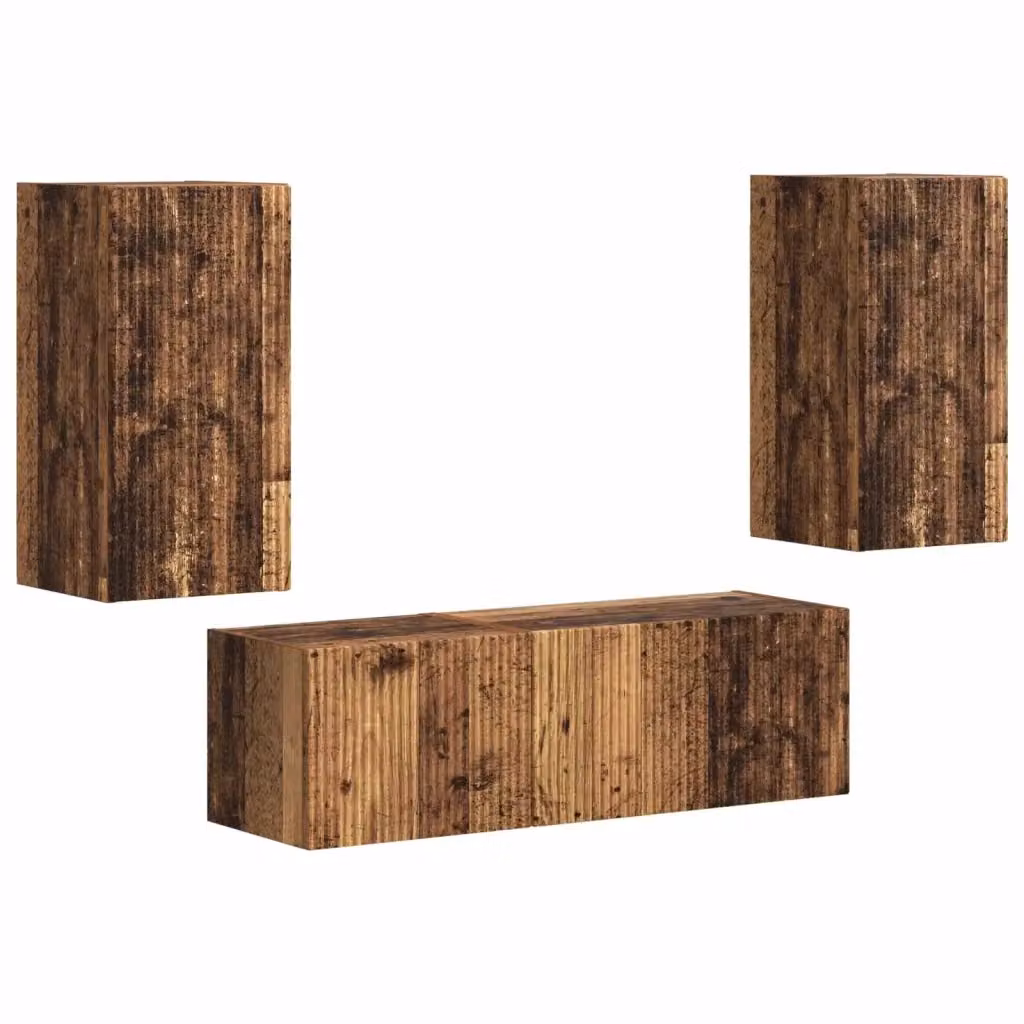 Set di 4 mobiletti da TV a parete vidaXL in legno marrone stile moderno – 2