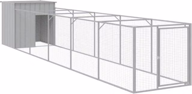 Cuccia per cani con recinto in metallo grigio resistente alle intemperie L: 609 cm, H: 110 cm, P: 110 cm