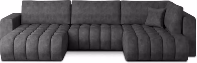 Divano ad angolo BONITA MEUBLORAMA convertibile 6 posti grigio con effetto marmorizzato astratto, lato sinistro, L: 350 cm, P: 175 cm – 1