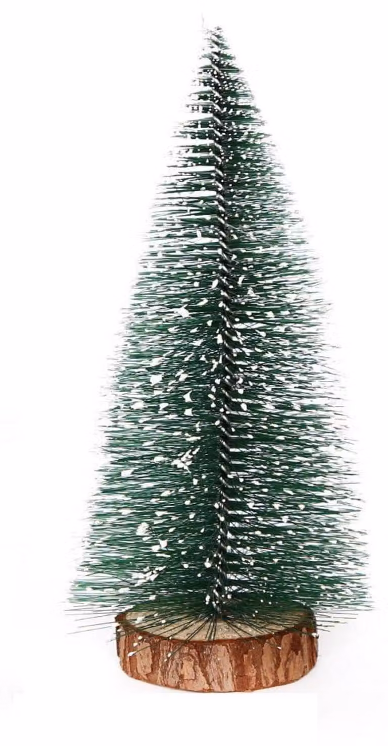 Albero di Natale artificiale, mini, 35 cm, verde, in PVC/legno