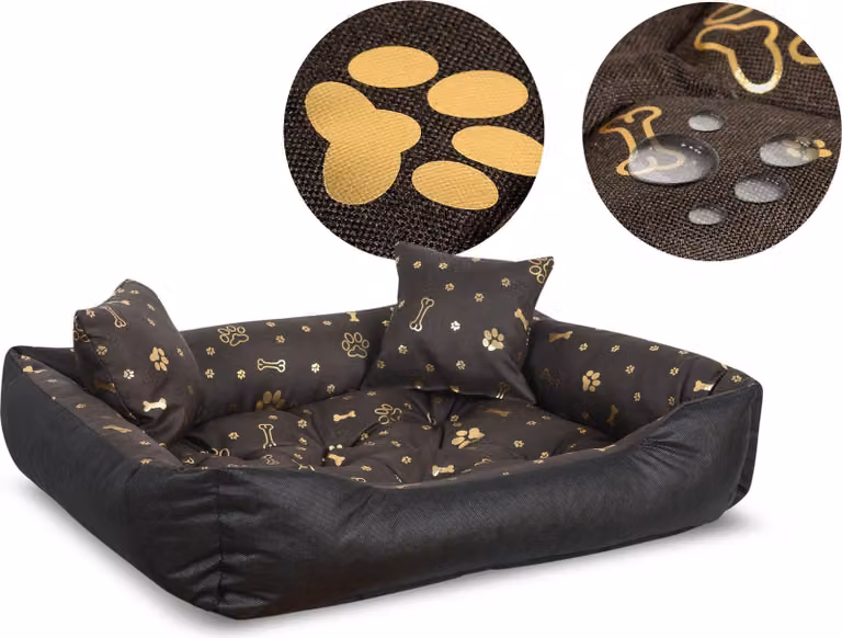 Box letto per cani 75x65 cm impermeabile golden bones