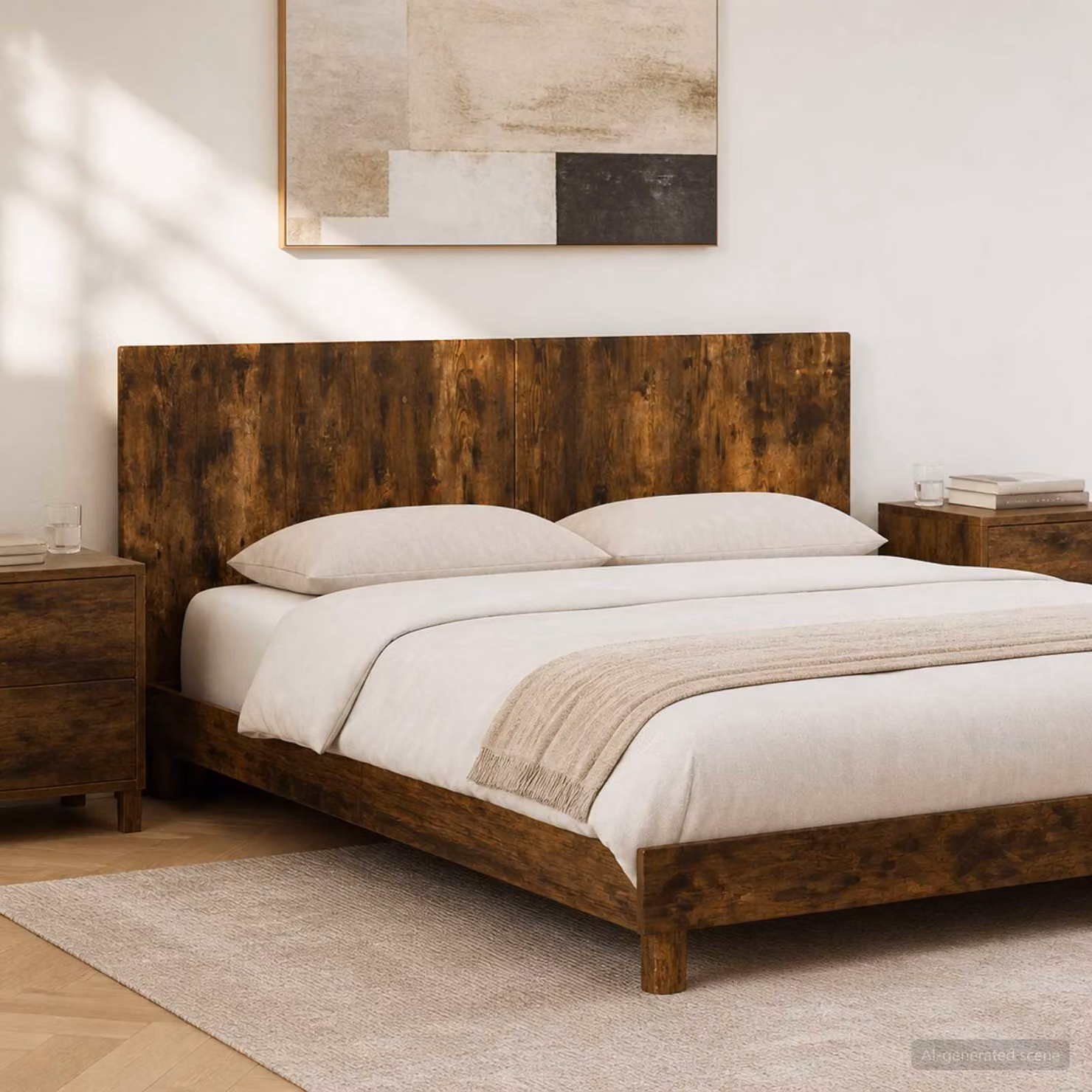 Testiera da muro vidaXL BREDA in legno ingegnerizzato Rovere Fumo Marrone
