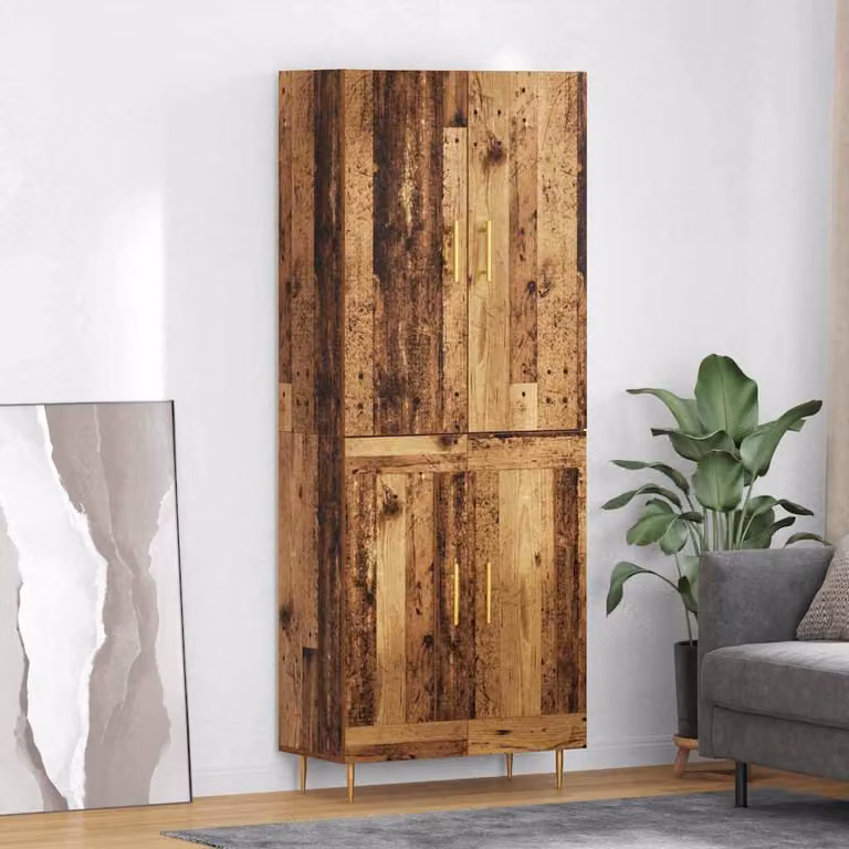 Credenza moderna vidaXL in legno marrone con ante a battente, L/P/H: 69,5 x 34 x 180 cm