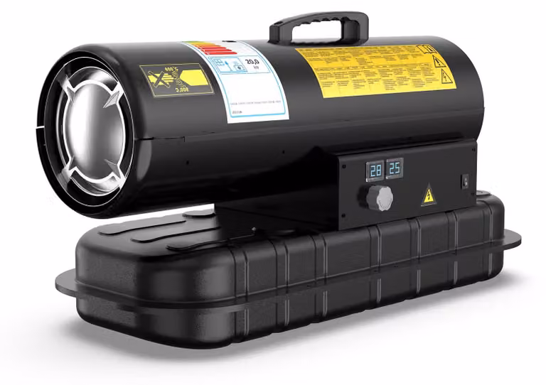 Stufa diesel per riscaldamento industriale - Potenza: 20 kW - Portata: 220-300 m² - Colore: nero