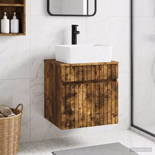 Mobile lavabo da parete Rovere Fumo 49 x 41 x 63 cm 890587