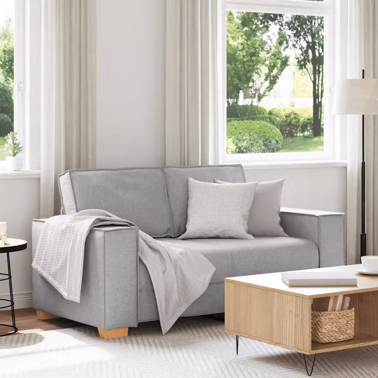 Divano a 2 posti vidaXL Grigio, moderno con rivestimento in tessuto e imbottitura in schiuma, L: 160 cm, P: 78 cm, H: 84 cm