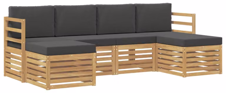 Set di divani componibili, 6 pezzi, colore bianco e antracite, dimensioni 245 x 122,5 x 73 cm
