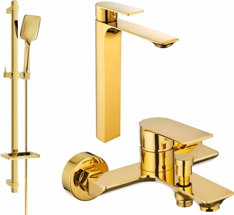 Mexen Alexa DQ62 set da bagno, dorato - 71213DQ62-50
