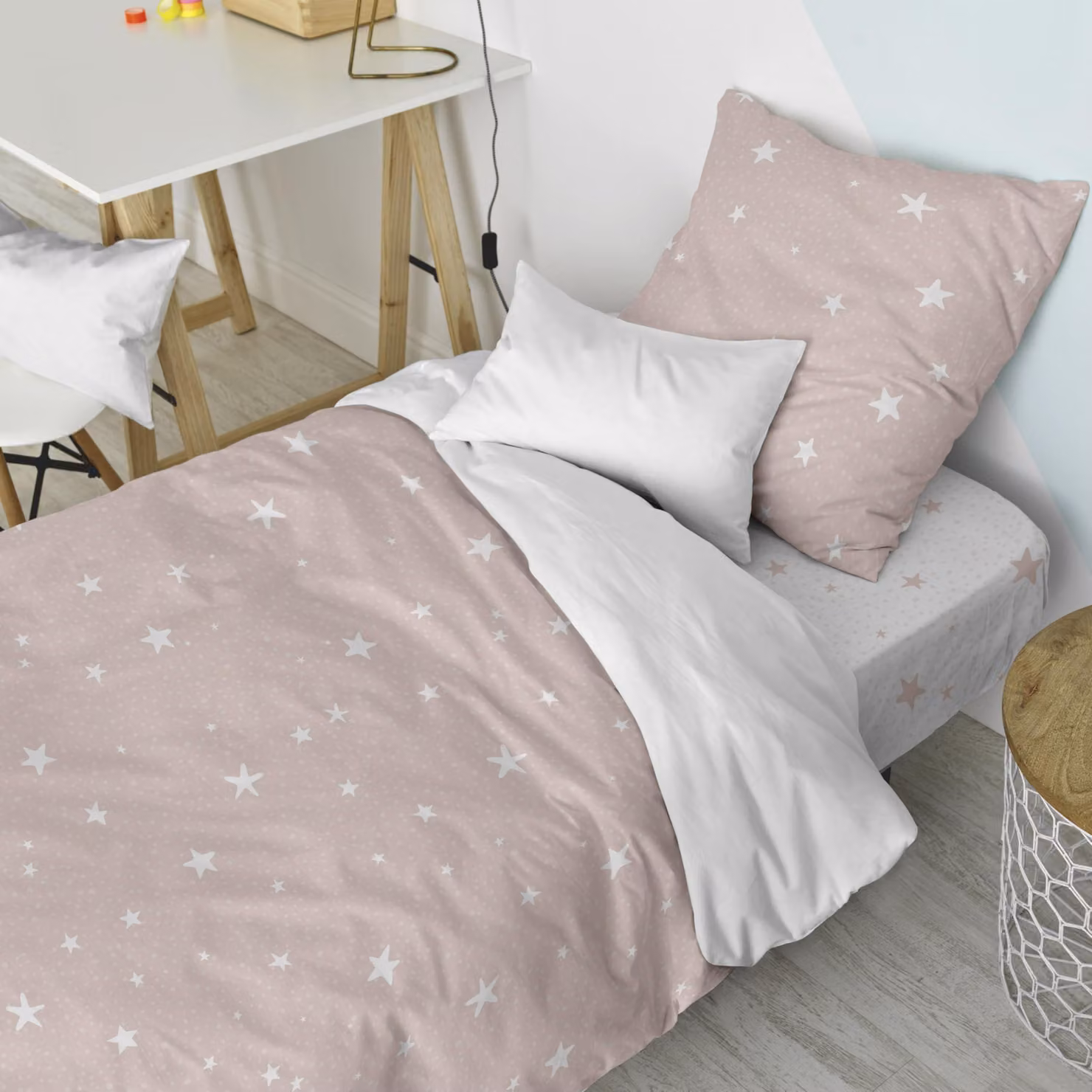 Set di giocattoli nordici, 2 pezzi, 140x200 cm, rosa