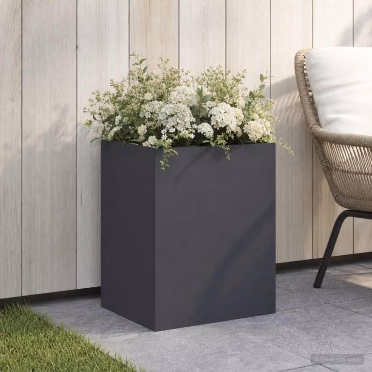 vidaXL Vaso da giardino in metallo Antracite L: 40 cm, P: 30 cm, H: 50 cm