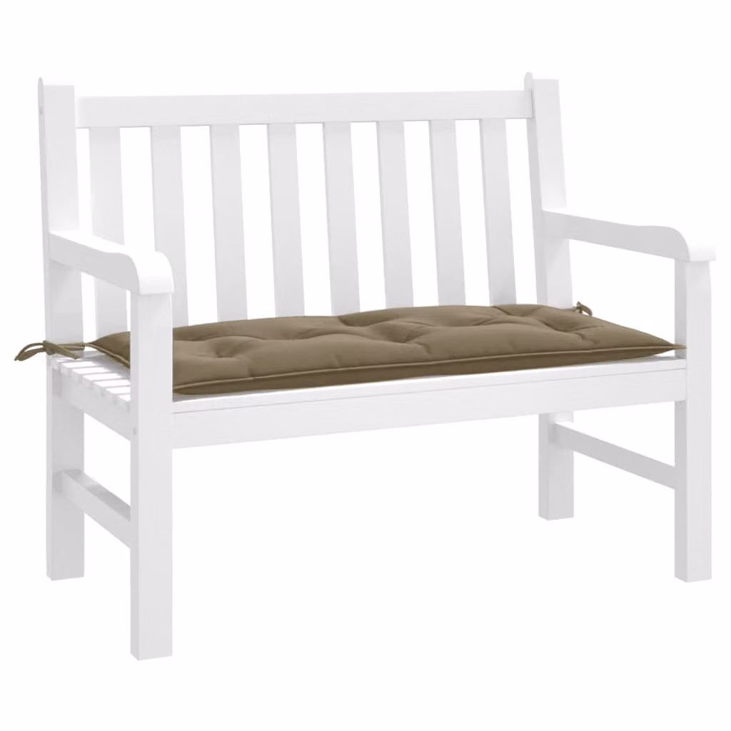 Cuscino per panca da giardino vidaXL, colore beige e grigio, L/P/H: 100 x 50 x 7 cm, in tessuto resistente ai raggi UV