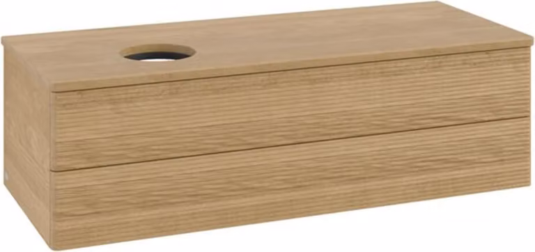 Mobiletto V&B con struttura frontale, con illuminazione Antao 120x36x50cm, colore WBP hon. Oa, rovere on