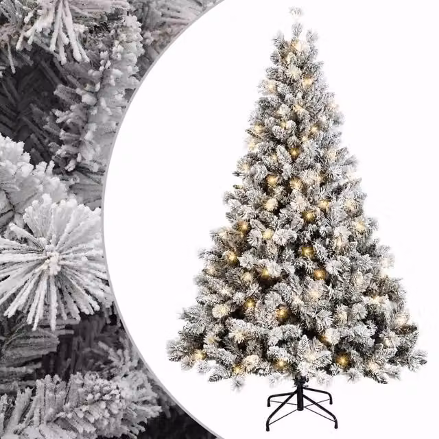 Albero di Natale Artificiale con Rami Pieghevoli 240 cm 300 LED 3466266