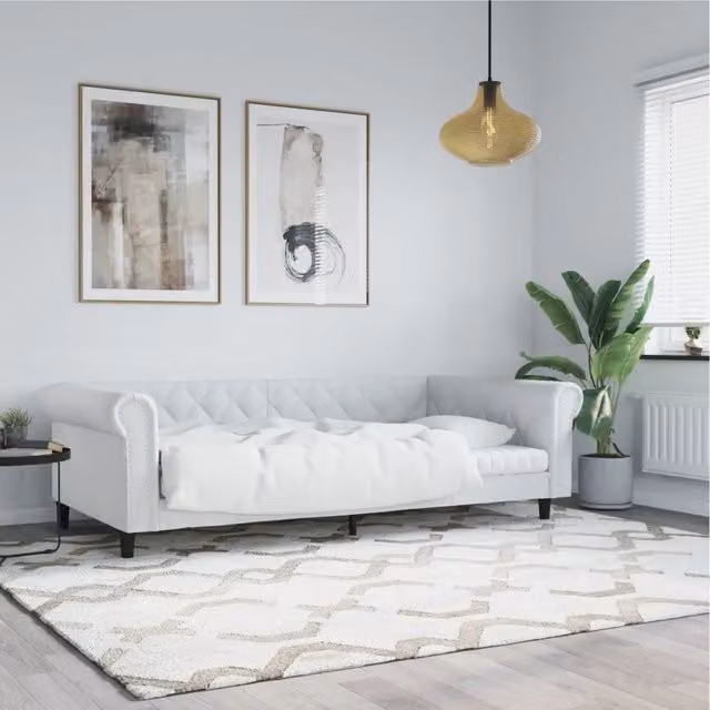 Letto da giorno moderno vidaXL in similpelle bianco L/P/H: 200 x 110 x 68 cm – 1
