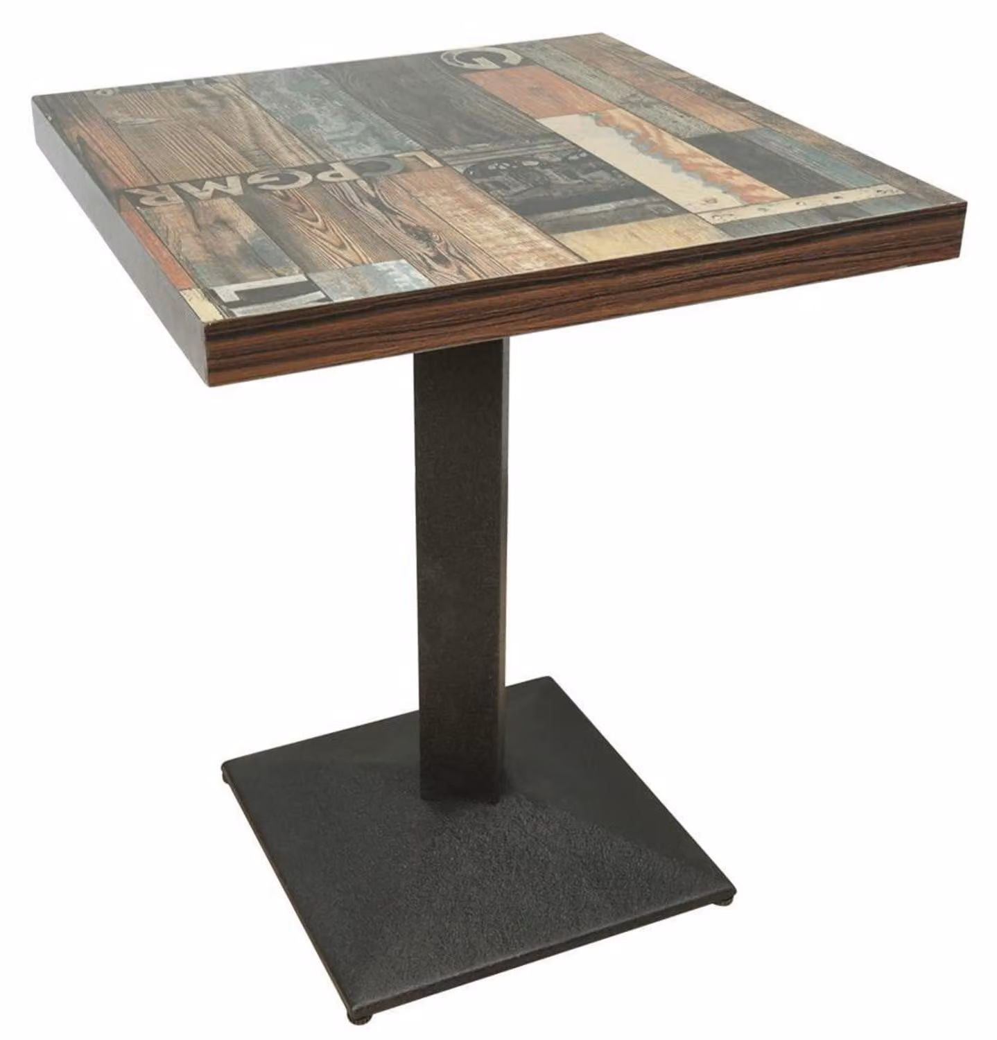 Tavolino quadrato, stile industriale, retrò, dimensioni 60 x 60 x 75 cm, realizzato in legno e ferro, capacità di carico: 120 kg