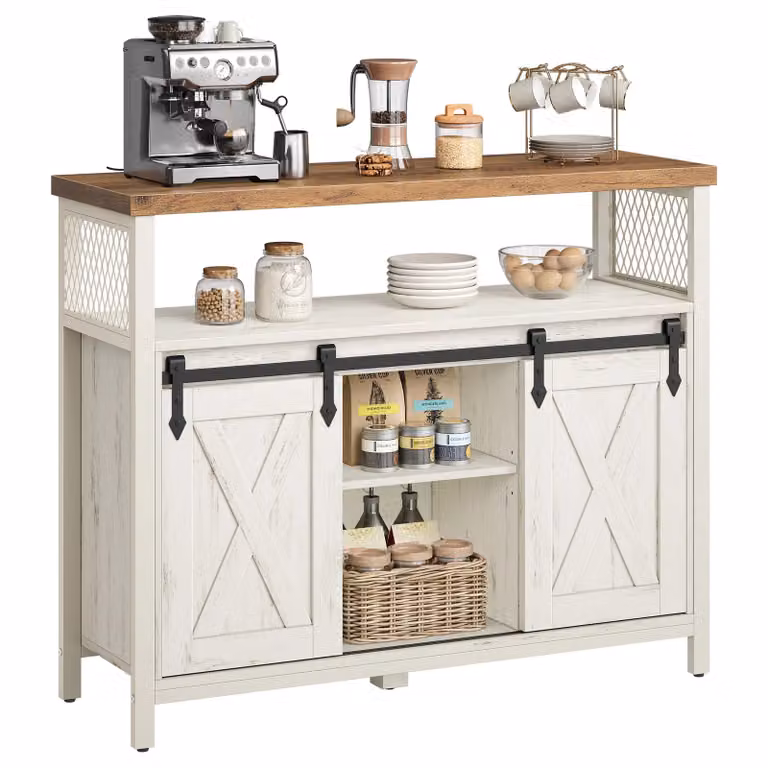 Armadietto da Buffet con Ante Scorrevole, Marrone Vintage, Marrone Miele