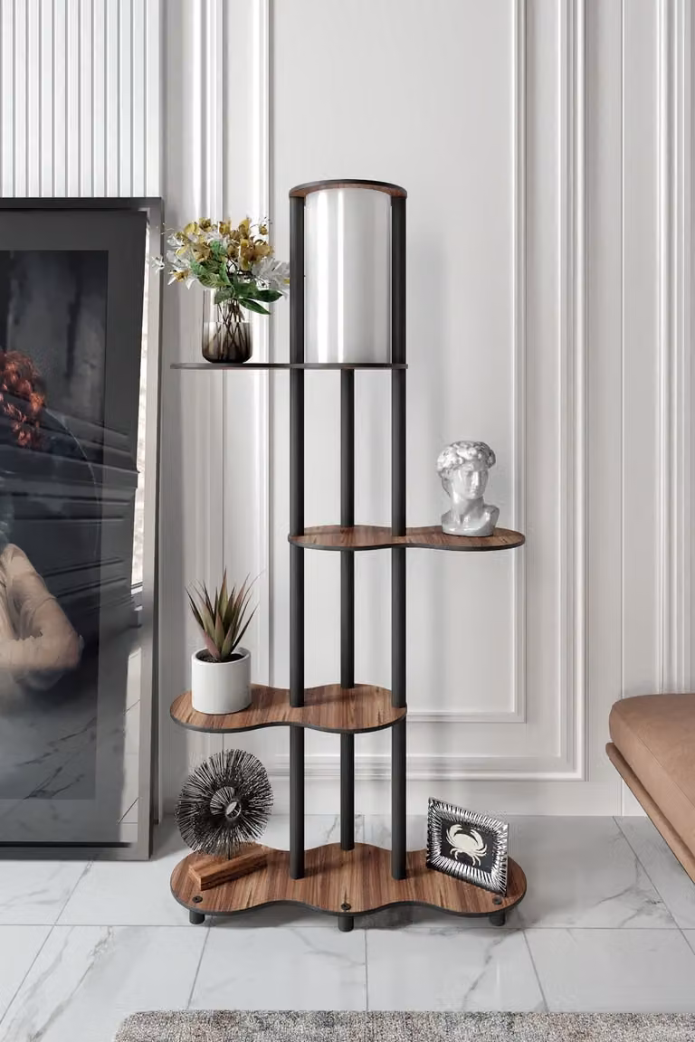 Opviq, moderna lampada da terra in carta craft e MDF, noce, altezza 150 cm | 1 x E27, max. 40 W, IP20 | Design elegante per gli ambienti abitativi, raffinata e funzionale.