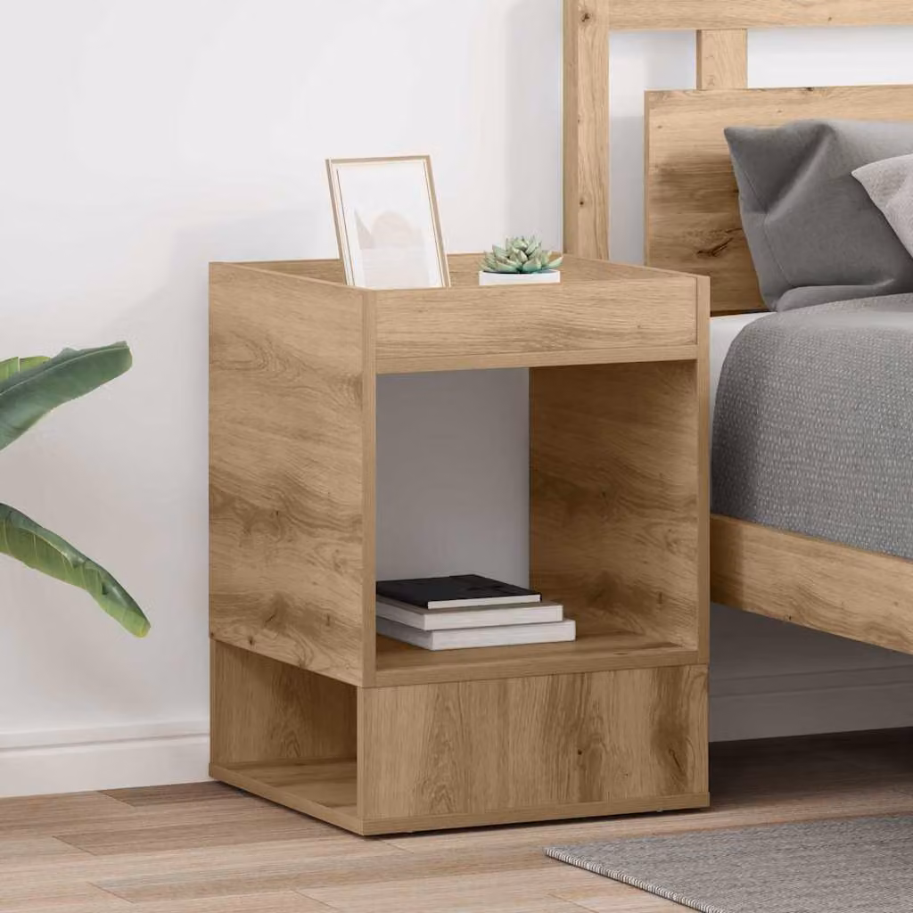 Set di 2 tavolini quadrati moderni vidaXL in finitura rovere marrone L/P/H: 40 x 40 x 56 cm