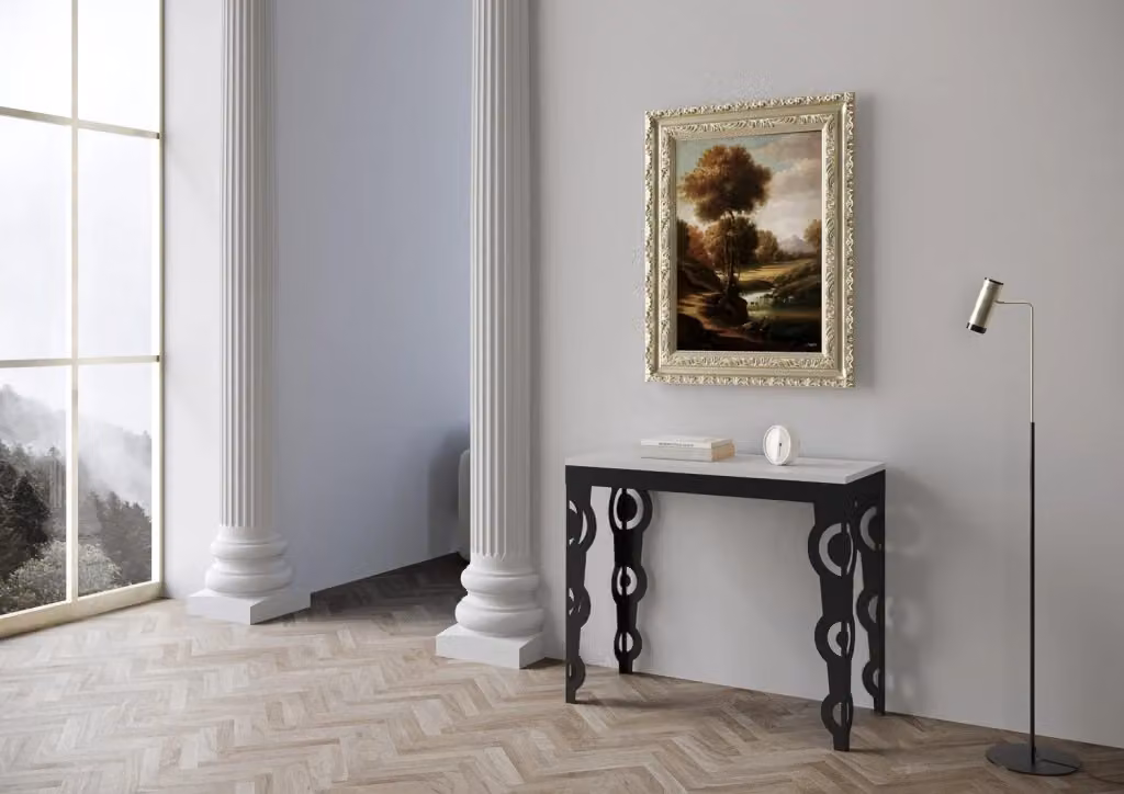 Consolle Allungabile GIORDANOSHOP in Nobilitato Bianco L: 90-300 cm, P: 40 cm, H: 77 cm – 2