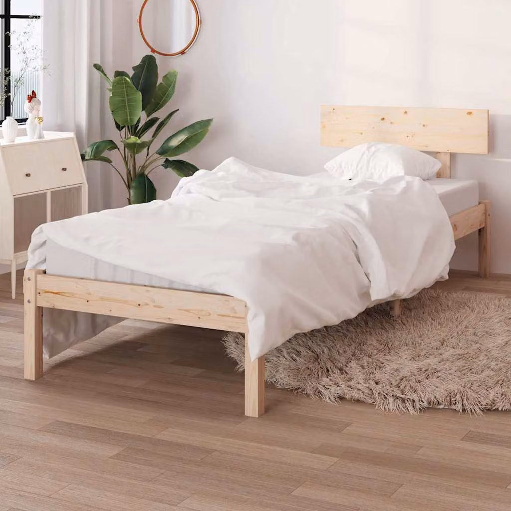 vidaXL Giroletto in Legno Massello di Pino non trattato L: 90 cm, P: 200 cm