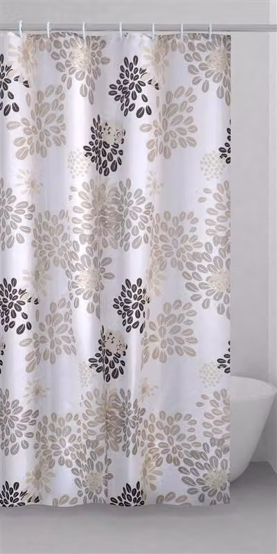 tenda doccia in poliestere 'caffe'' 240x200 cm - bianco/beige/marrone