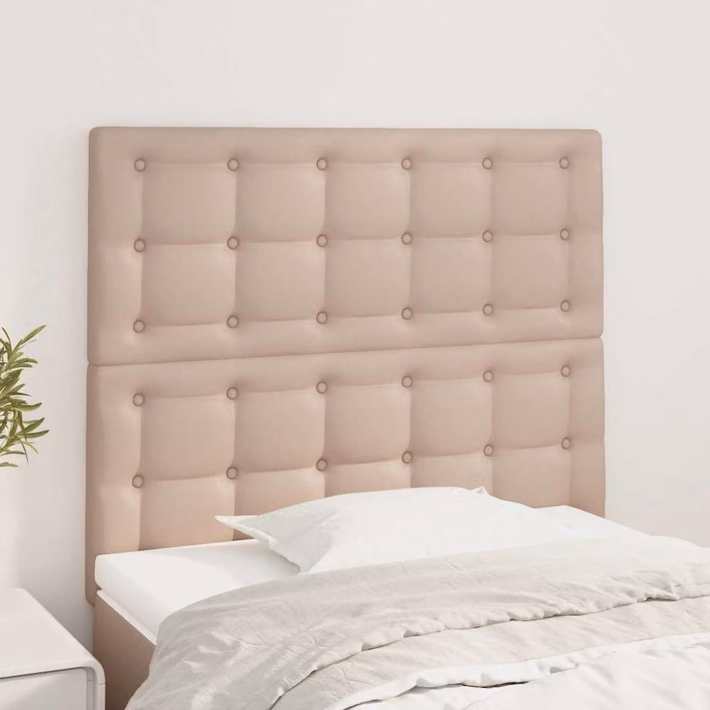 Testiera per letto vidaXL in similpelle color cappuccino, L: 80 cm, P: 5 cm, H: 118-128 cm
