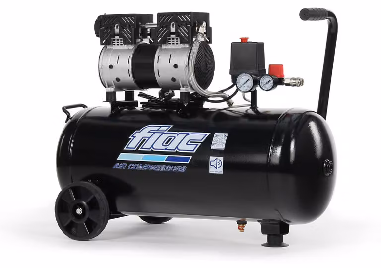 Compressore d'aria - Serbatoio da 50 litri - 1 HP - Senza olio - Metallo - Silenzioso, ideale per garage e officine