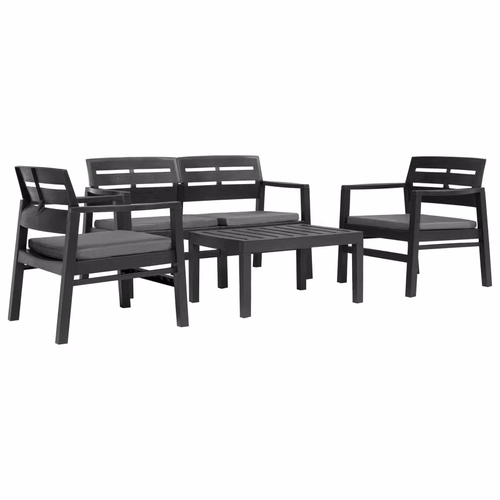 Maison Exclusive - Set da giardino in plastica antracite, 4 pezzi