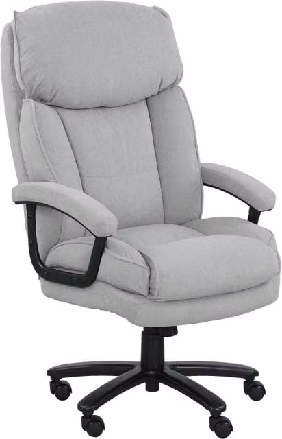 Sedia da ufficio girevole moderna con braccioli e ruote in tessuto grigio per home office