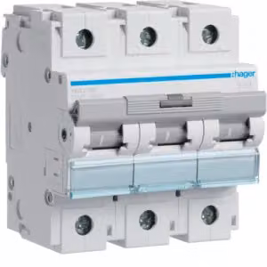 Interruttore automatico tripolare 15 kA, caratteristica D, 125 A, 4,5 moduli