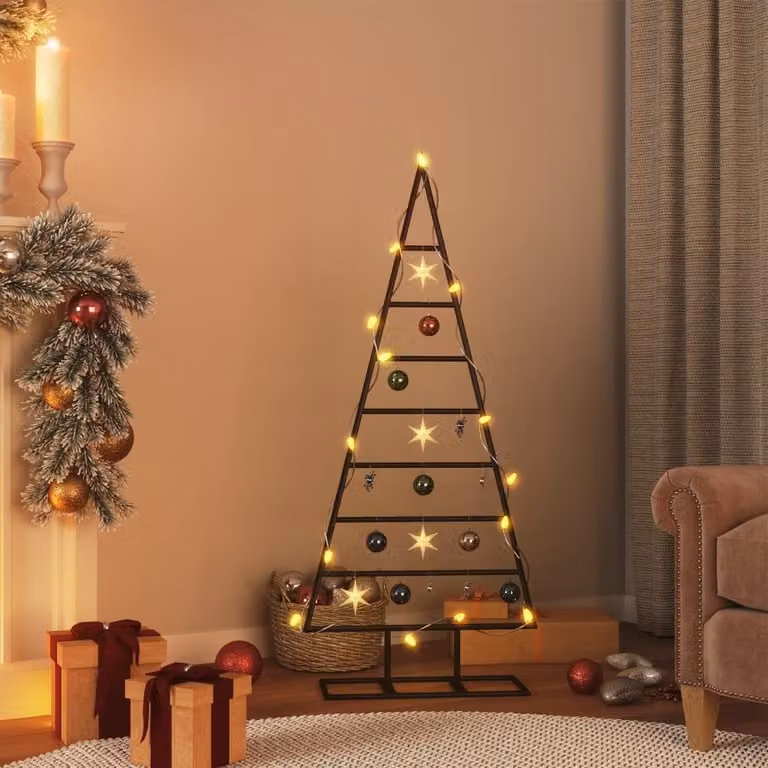 Maison Exclusive - Albero di Natale in metallo per decorazioni Nero 125 cm